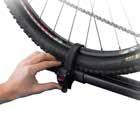Sliding wheel tray fits a wide range of bike lengths 
