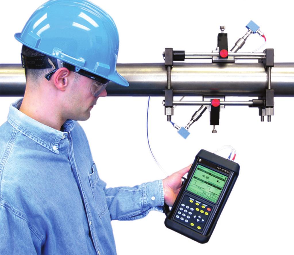 Applications The TransPort PT878GC clamp-on gas flowmeter is a complete ultrasonic flow metering system for measurement of most gases, including: Natural gas Compressed air Fuel gases Erosive gases