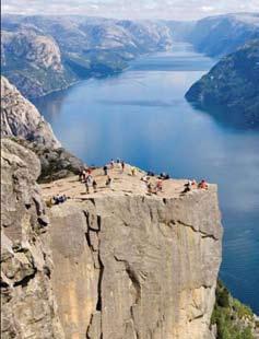 the 604-metre high Prekestolen (Pulpit Rock) in Stavanger, Norway.