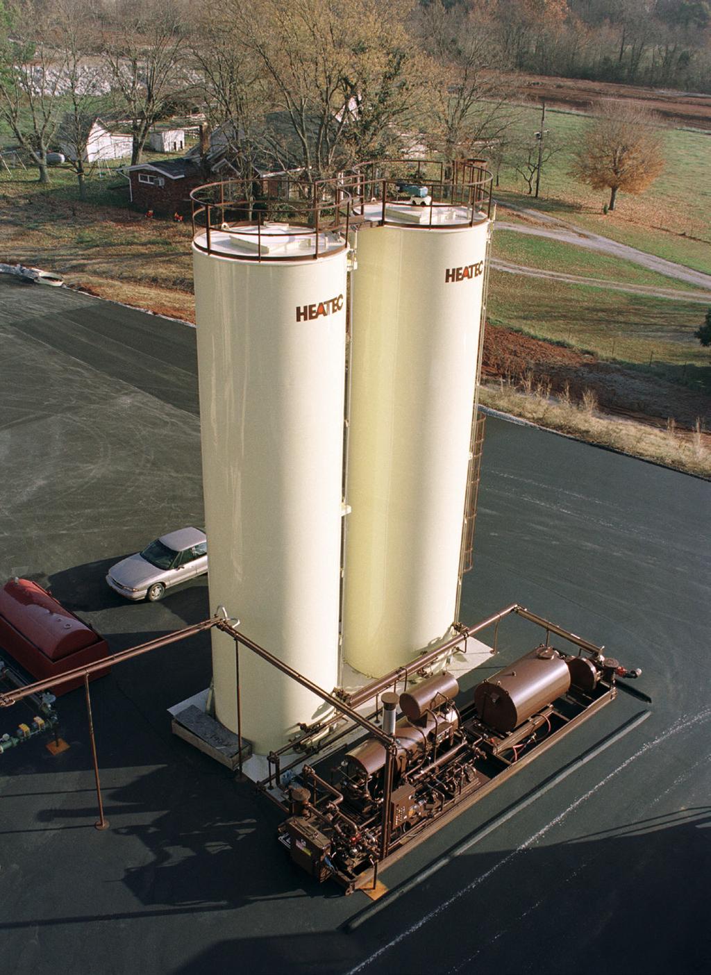 It applies to Heatec vertical tanks with capacities ranging from 10,000 to 35,000 gallons. The sensors are optional equipment for Heatec tanks. The sensors indicate levels of asphalt in the tanks.