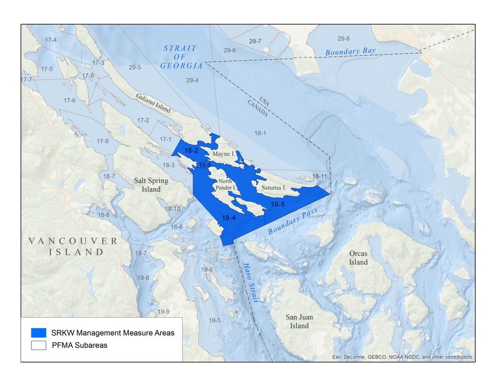 3. Gulf Islands Map of closures for the Gulf Islands June 1 to Sept.
