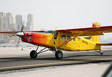 Pilatus Porter PC-6 (Skydive Dubai) right door, indicated air speed 60 70 knots Twin