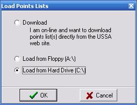 Activities Menu Tab Description Load Points List The first choice - Download -does not apply to ACA events, only FIS and USSA events.