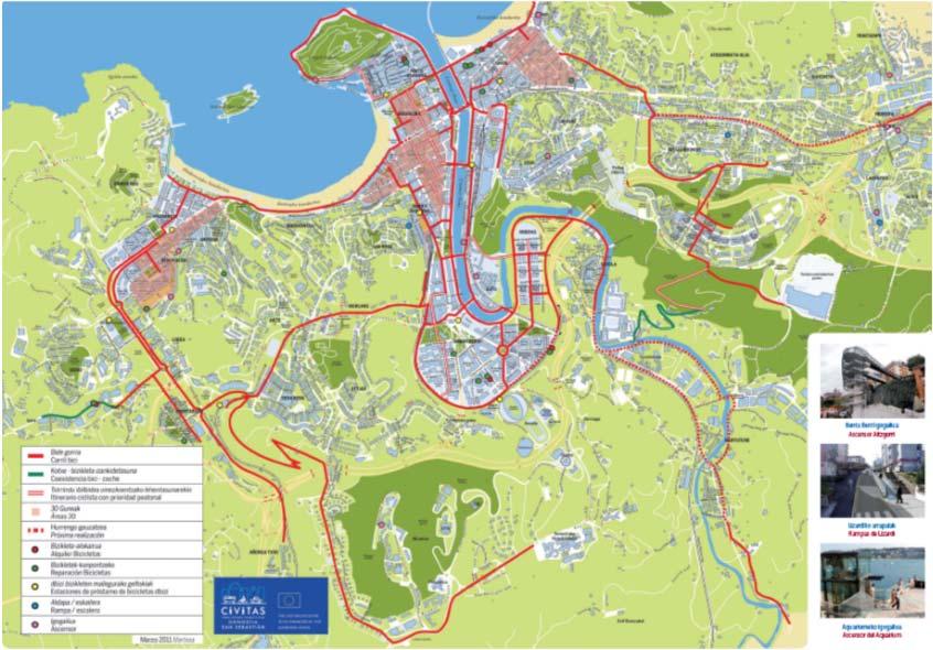 Areas with good cycling infrastructures. Flat areas of the city. Central areas of the city Areas that are close to the city centre. Areas where transport systems interlink.