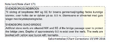 are requested to be vigilant when the sail under the Svendborg Sund Bridge.