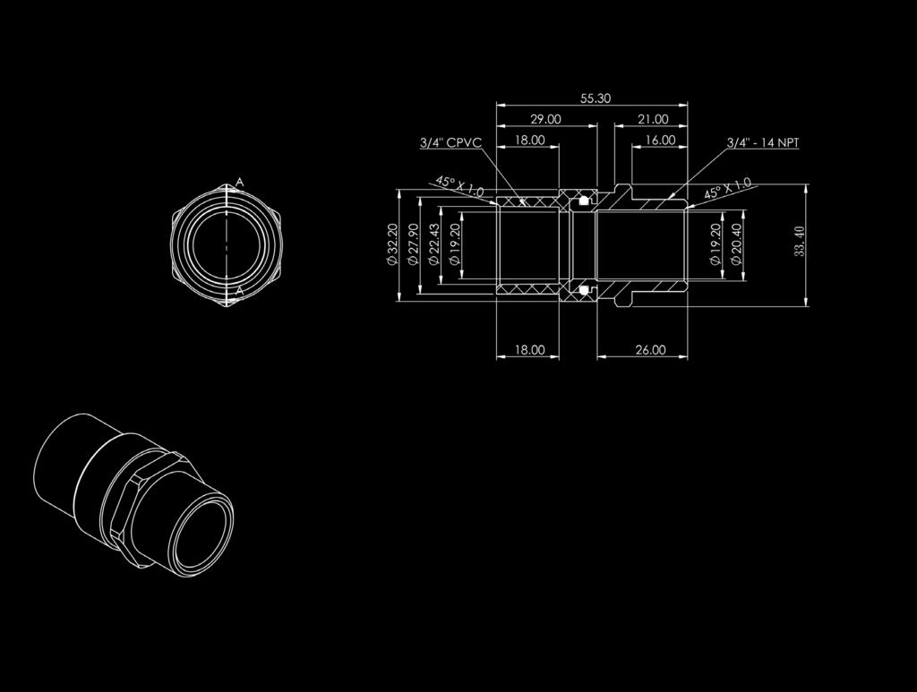CPVC Transition Fittings - Male Adapter
