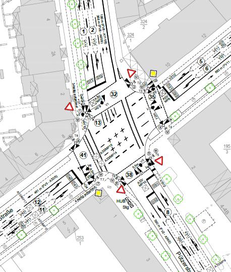 Results from Case Studies Introduction to Case Study 2: Four-legged Intersection Typical four-legged intersection in the urban area Medium number of pedestrians Seperated cycle lanes Feature to