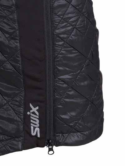 The stretch panels and the two side zippers ensure excellent stretch for uninhibited mobility. Waist slightly higher at the back, the internal pocket is perfect for your keys. Comfort fit.