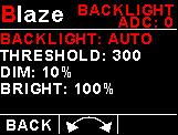 The ambient light received is shown as the ADC value in the