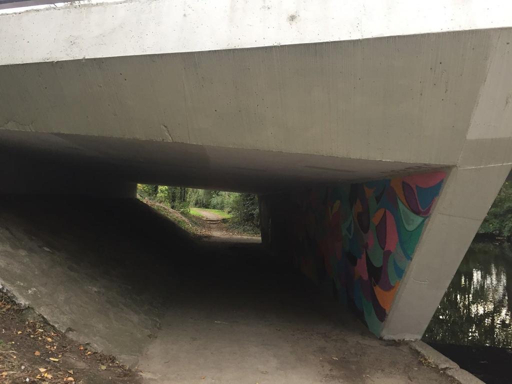gain an extra metre or two of effective width. There is no need to bulldoze a 5m wide path through the natural environment here. 3.10 Underpass of Orwell Road; Zone 14 This underpass is only 2.
