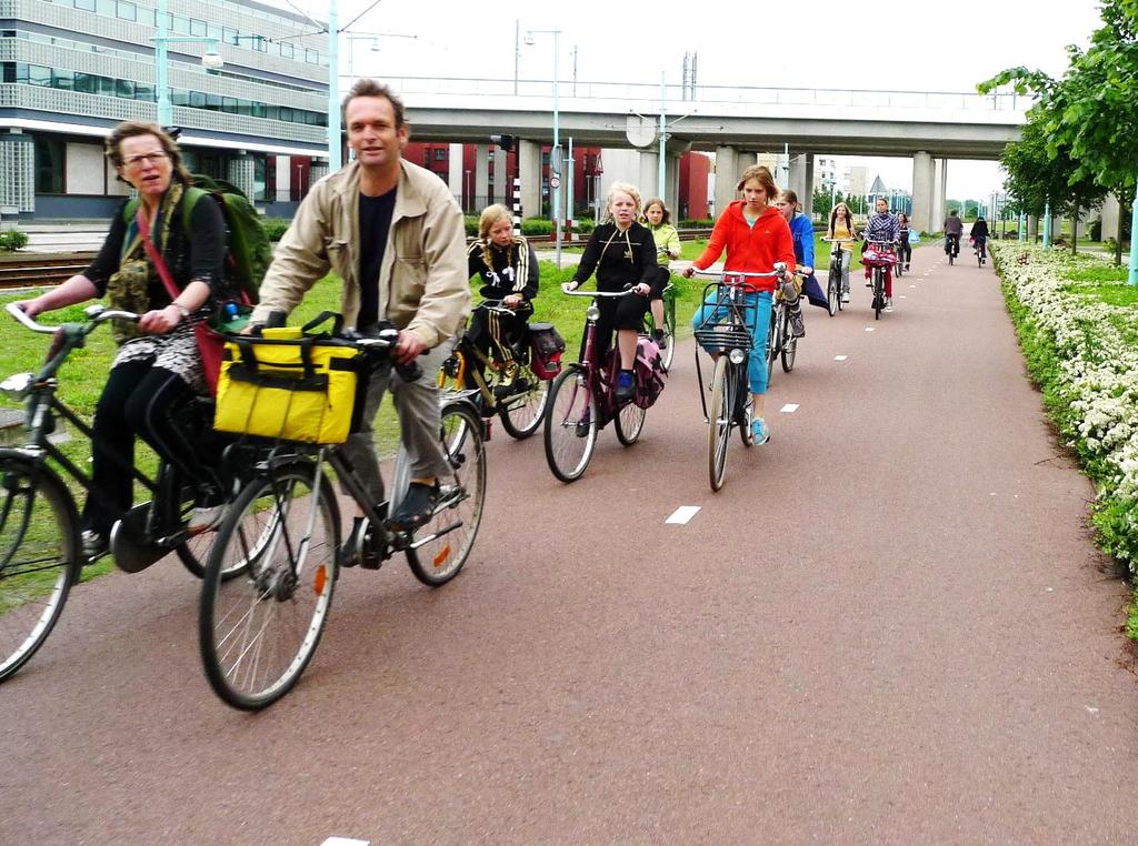 Bike paths in Dutch cities make it safe and comfortable