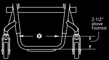 ) SEAT TO FOOTEST E/FOOTESTS Measure from front edge of seat sling to top rear of footrest. Standard Footrests Measurement must be at least 2 shorter than Front Seat Height C. 13.5 14 14.5 15 15.