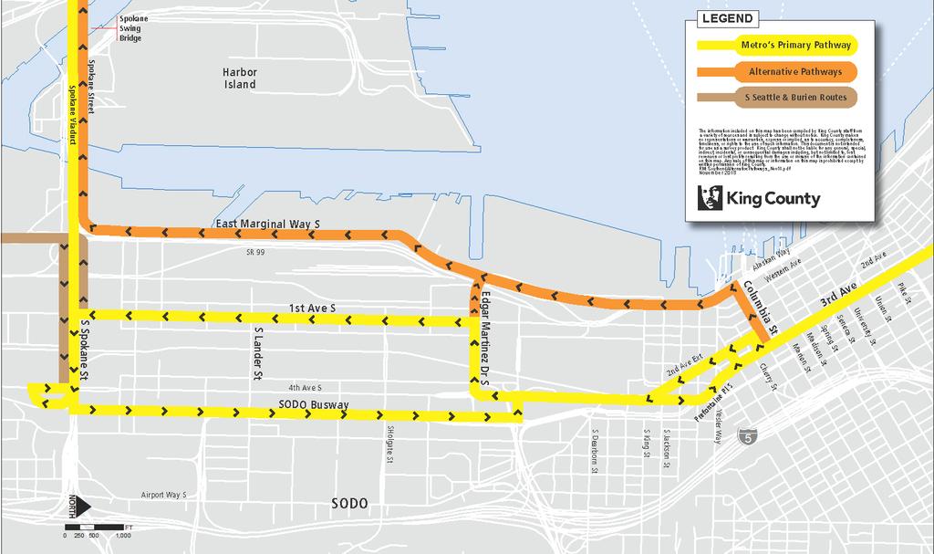 SR 99 closure transit pathways The information included here has been compiled by