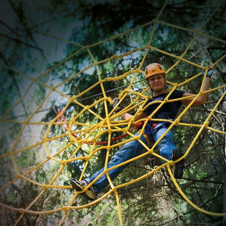 ADRENALINE IN THE TREE TOPS OF THE NATIONAL PARK ROPE COURSE Monkey Park in Pec pod Sněžkou 25 wooden obstacles and two long passes over the