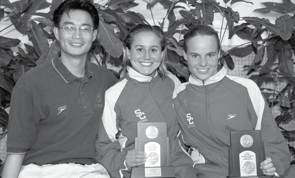 Coaches Profiles Hongping Li with Nicci Fusaro (middle) and Blythe Hartley at the 2002 NCAA Championships. Hartley won two NCAA titles in 2002 and both she and Fusaro were three-time All-Americans.