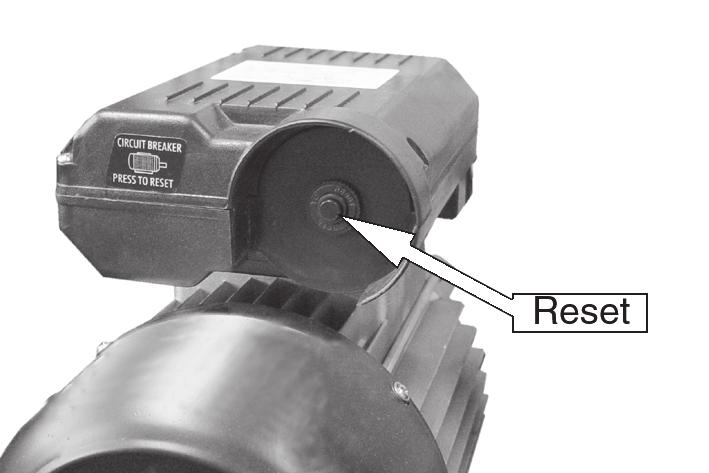 Close the drain valve when the reservoir has fully drained. RESET BUTTON This compressor has a thermal overload device.