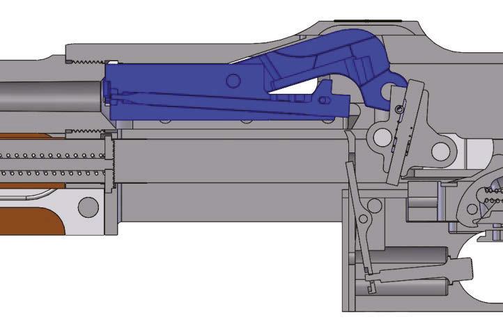 1. A loaded magazine is installed into the receiver. BOLT IN LOCKED POSITION 2. The charging handle assembly is pulled to the rear and released. 3.