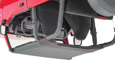 FIG 12 If you do not have a sound bar installed, loop each inside strap around the center sport bar hoop. Do not attach to the corner buckle at this time.