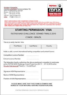 See also Class Dependent Document Requirements. Entrant License The National / International Entrant (Competitor) License will be issued by your national karting federation.