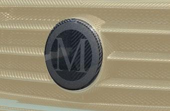 with M visible carbon fibre glossy* G63 102 365 Logo for front grill mask visible carbon fibre glossy*
