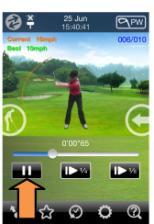 Playback of your swing arc You can review your swing in normal speed or slow