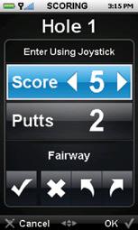 STEP 10 Entering Score For a Hole With scoring turned on, the SkyCaddie will display the Scorecard at the end of each hole. To enter your score for that hole, press the Left Key beneath Edit.