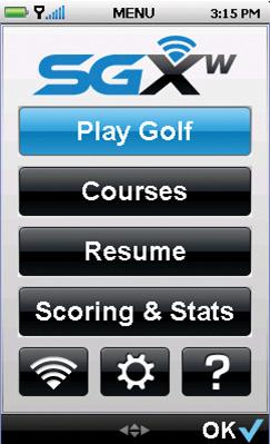 STEP 2 Select Play Golf To start a round, use the trackpad to highlight