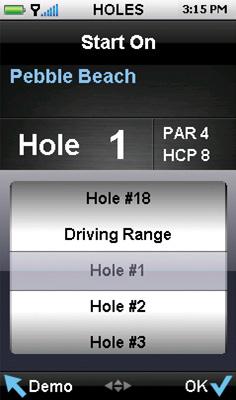 STEP 4 Course & Hole Selection The SGX W will auto-select the course
