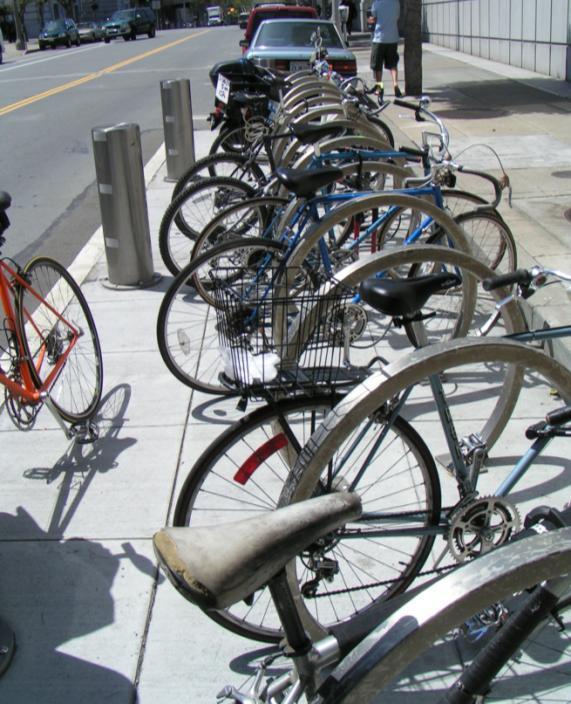 Conversion of car parking to bike parking in