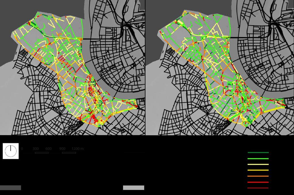 4 Results 4.1 Cycling quality of street segments In this section, the cycling quality of segments in the case study area will be described.