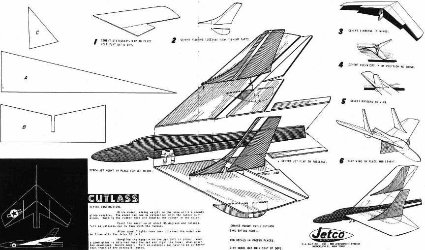 Swift) and the plan is well drawn with useful illustrations. The instructions are sensible too, suggesting catapult launches before trying a Jetex 50.