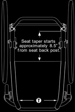 ZFA1 70 75 80 85 (Not available with 6 Front Wheels.) 90 (Not available with 5 or 6 Front Wheels.) SEAT TO FOOTEST E/FOOTESTS Measure from front edge of seat sling to top rear of footrest.