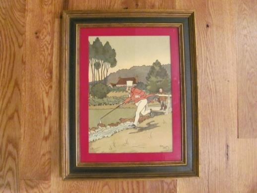 caddie by his side, wood framed, single matted, in vg+ condition. Sale price @ $250 93.