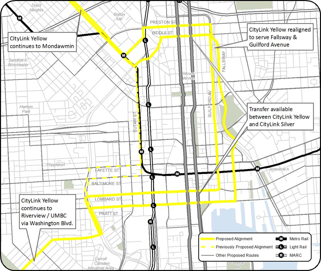 Significant Changes CityLink Yellow Concern over Washington Blvd