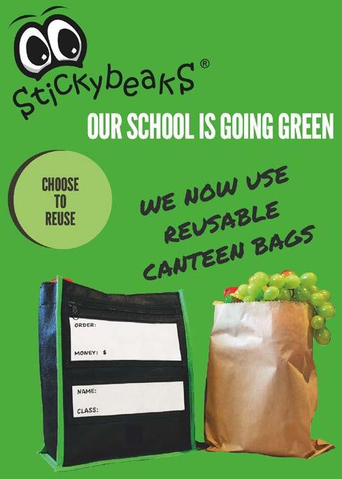 Reusable Canteen Bags Now available to order, Stickybeaks reusable canteen bags. Please see attached product description, price list and order form at the back of this newsletter to order yours today.