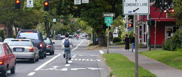 Intersection treatments can improve both queuing and merging maneuvers for bicyclists, and are often coordinated with timed or
