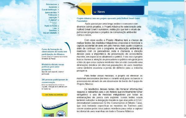 Figure 4: Projeto Albatroz publishes on its website
