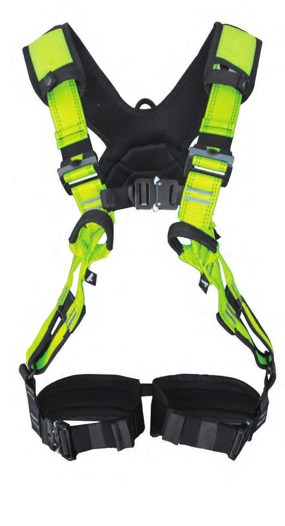 16 FALL PROTECTION HARNESSES Fall Safe harnesses are built to