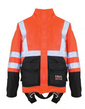 CLASS 3 FS4000 FALL PROTECTION JACKET Available in colors 10, 20, 30, 85 and 95 Integrated safety harness Dorsal D-ring for attachment of fall arrest systems Size adjustment at chest and legs