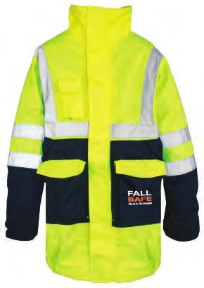 FS4600 FALL PROTECTION JACKET Available in colors 20, 30, 80, 85, 90 and 95 Integrated safety harness Dorsal D-ring for attachment of fall arrest systems Dorsal D-ring aluminum for attachment
