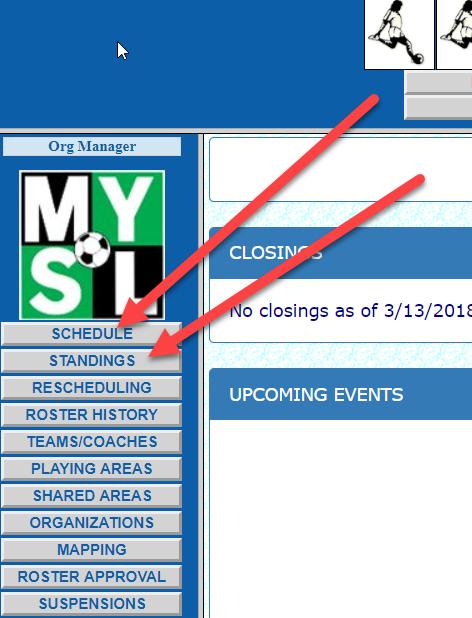 Navigating MYSL MYSL Website Schedule and Standings link on left menu Schedule Page Use filters to find your team Click View Schedule after