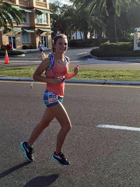 TYLER BRIGGS First Watch Sarasota Half Marathon, March 13, 2016. At age 13, this was Tyler's first half marathon.
