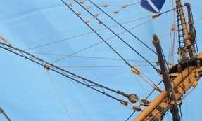 .. one double block [F2] taking both running lines from the topmast braces common point for fixing standing lines