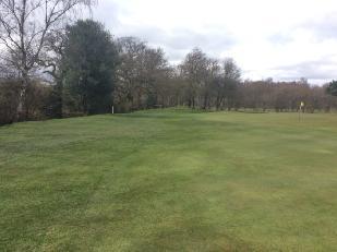 original green. Figure 14: Reshaping work and the introduction of tighter mowing to the green surrounds is excellent.