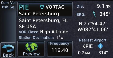 Foreword 7.4 VOR The VOR page of the Waypoint Info function provides a variety of detailed information about the VOR.