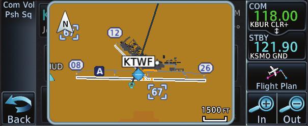 7.2.2 Preview The Waypoint Info Airport Preview page provides detailed information about the selected airport. Touch & Move Finger While Pressing To Pan Airport Preview Area 1.