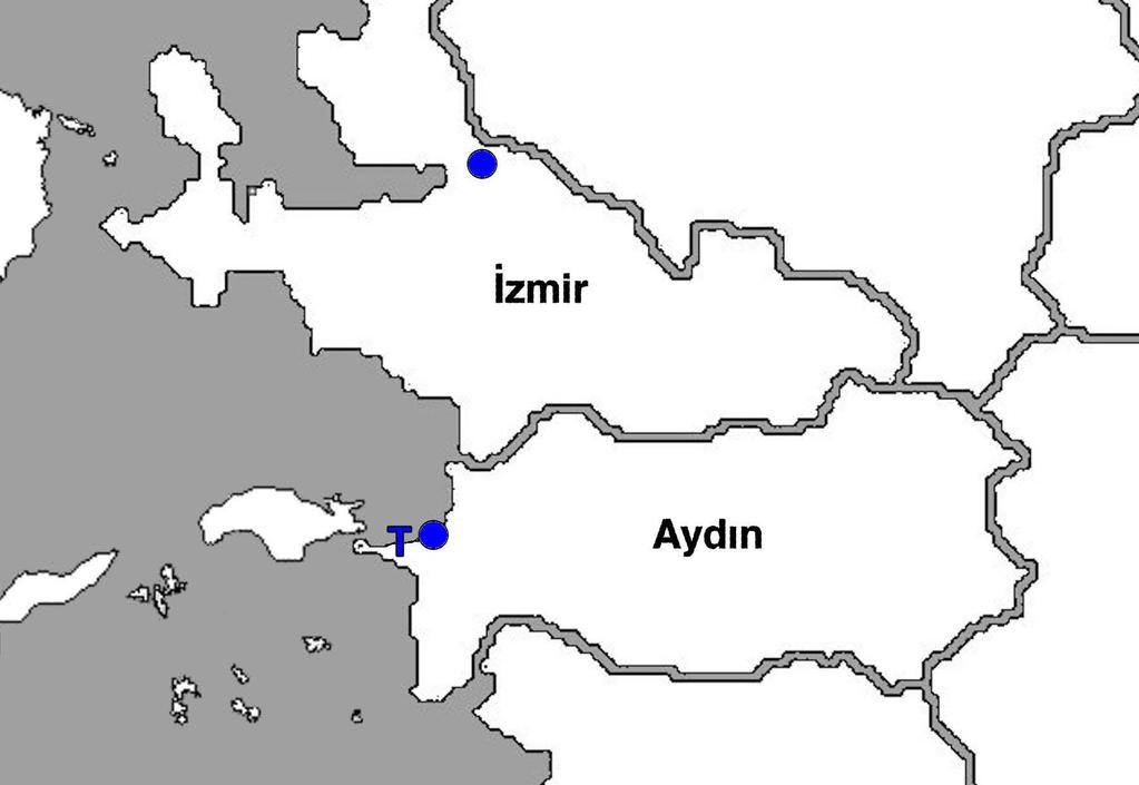 Kovařík, Fet, Soleglad & Yağmur: Iurus Revision 135 Figure 201: Largescale map showing distribution of Iurus kinzelbachi, sp. nov. "T" marks type locality, Dilek Peninsula, Aydın Province, Turkey.