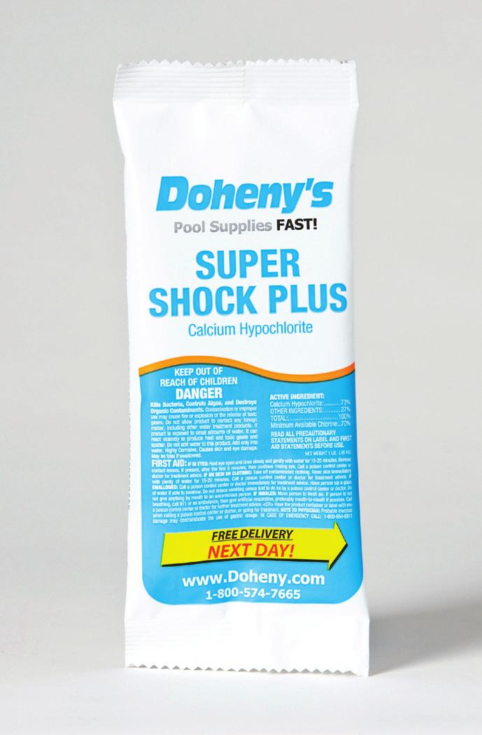 Doheny s Shocks When to use SHOCKS Use shock to quickly raise the chlorine level in your pool.