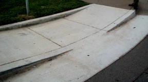 DW on curb ramp at grade break if space at bottom of ramp