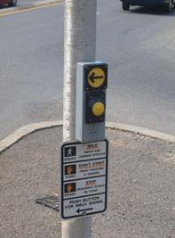 pedestrian level 80 Accessible Pedestrian Pushbuttons Button Face of button parallel to crosswalk Mounted at